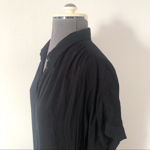 🎀 5/$25 H&M L.O.G.G. black vertical stripe modal shirt dress sz 0 - Picture 7 of 14